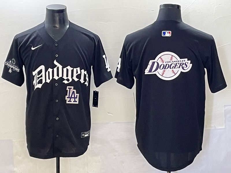 Men 2025 Los Angeles Dodgers Blank Black Seventh generation Joint Name Nike MLB Jersey style 42->los angeles dodgers->MLB Jersey